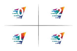 0123 Colorful Mosaic Logo: A Vibrant Design Template