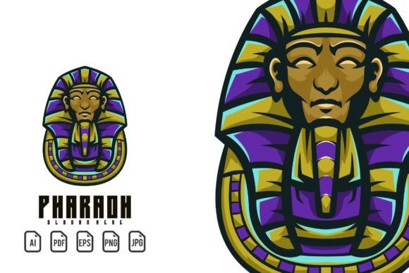 Ancient Power Meets Modern Design with the Pharaoh Mascot Logo