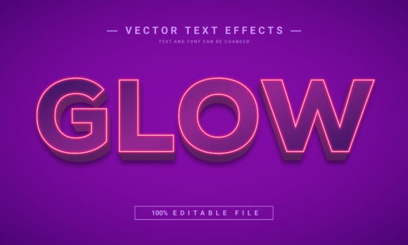 Glow Text Effect: 100% Editable EPS for Any Project