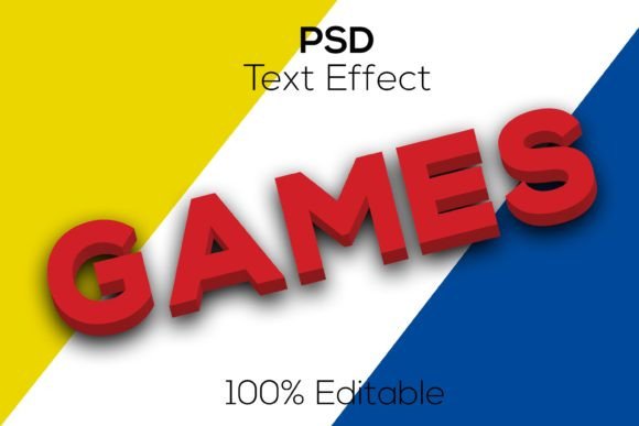 Modern 3D Editable Games PSD Text Effect