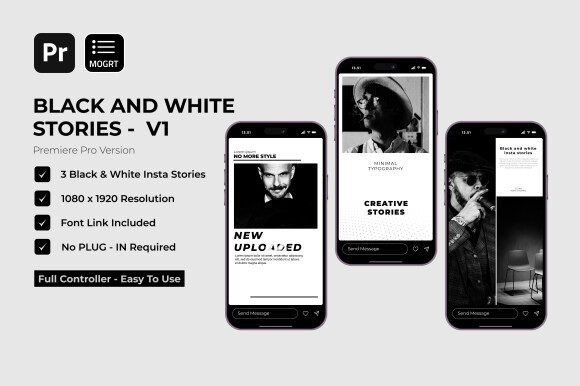 Monochrome Elegance: Mastering Black & White Stories V1 for Premiere Pro