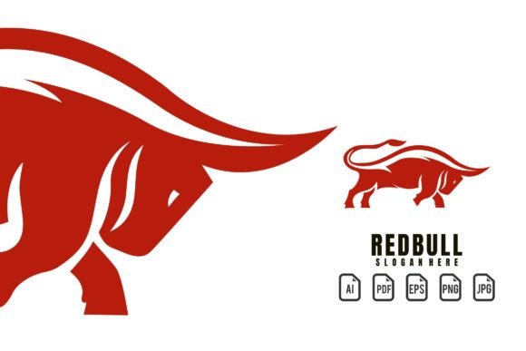 Red Bull Mascot Logo: A Dynamic Template for Bold Branding