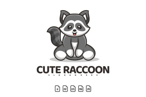 Sitting Cute Raccoon Mascot Logo: A Playful Asset for Your Brand