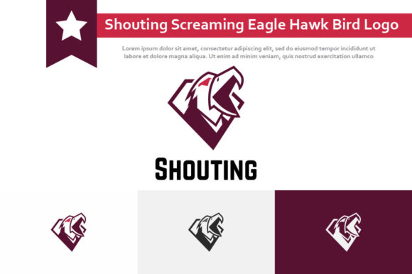 Soaring Brand Presence: The Shouting Screaming Eagle Hawk Bird Logo
