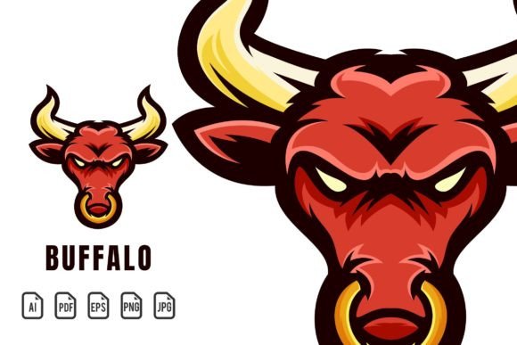 Unleash Power with the Buffalo Mascot Logo Template
