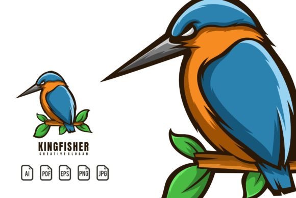 Unleash the Kingfisher: A Versatile Mascot Logo for Modern Creators